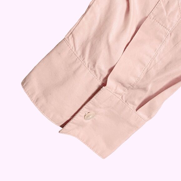 J. Jill Grown Up Pink Blouse Shirt Sz L Pleated Details Front and Back Button Up - Picture 8 of 11